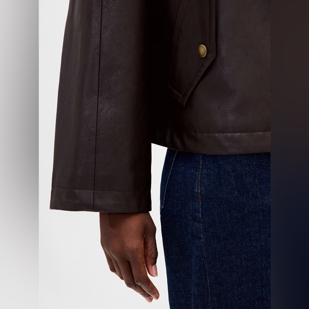 NWT! GAP Terra Brown Vegan Leather Swing Jacket - Size XS/S or M/L - Picture 5 of 7